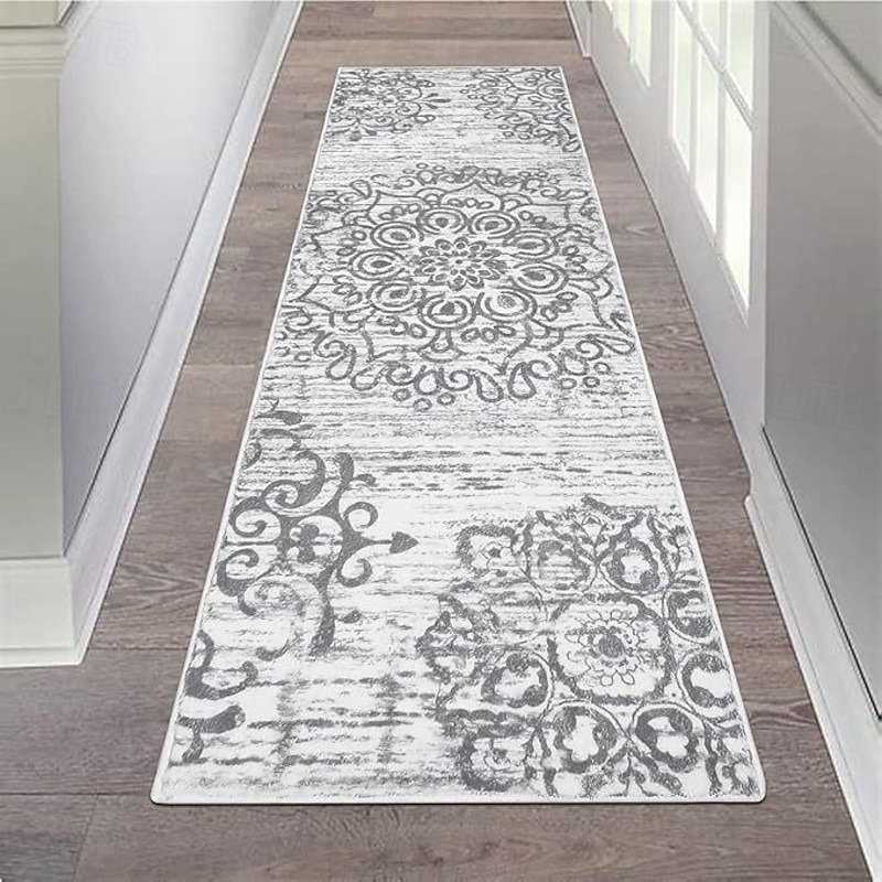 Runner Rugs Kitchen Rugs & Mats Non-Skid Washable Anti-Fatigue, Non-Slip Absorbent Crystal Velvet Rubber Backed for Floors, Machine Washable Persian Style Standing Mats for Sink, Laundry Room, Hallway4