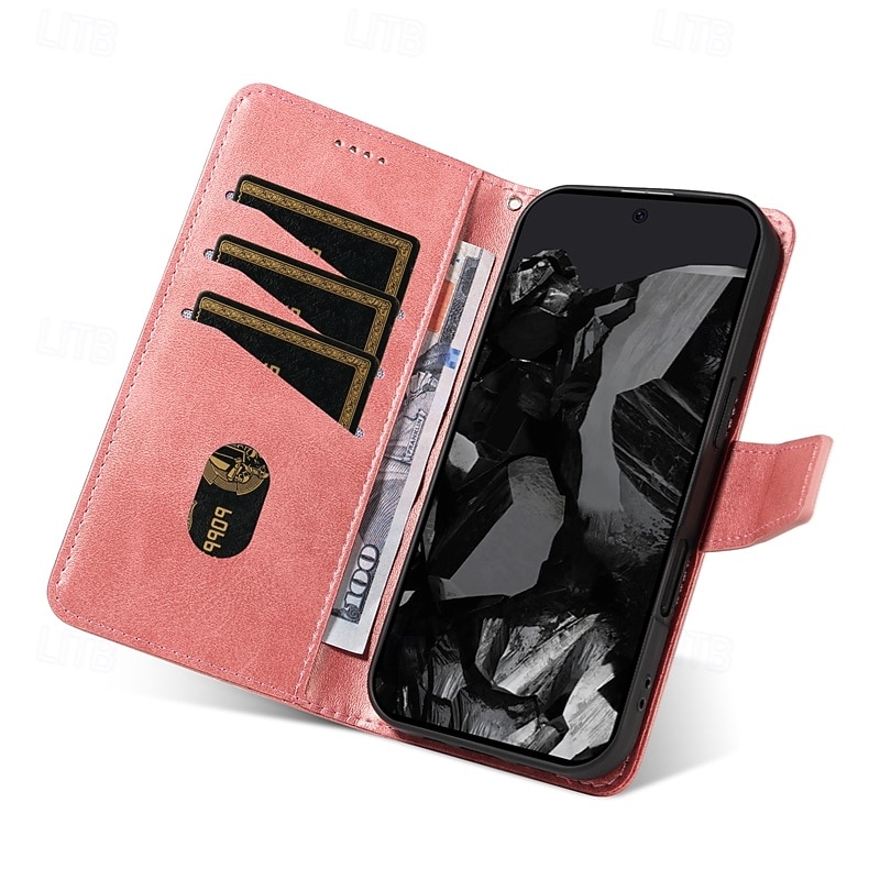 Phone Case For Google Pixel 10 Pro XL Pixel 9 Pro XL Pixel 8 Pro Pixel 7 Pro Wallet Case Full Body Protective with Lanyard Shockproof Retro PU Leather2