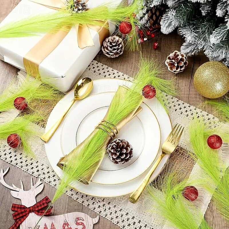 10/20PCS Christmas Artificial Elf with Artificial Green Reed and Red Ball Festival Gift Box Set Suitable for DIY Christmas Tree Decoration Independent Elf Decoration Home Decoration Christmas Decorati3