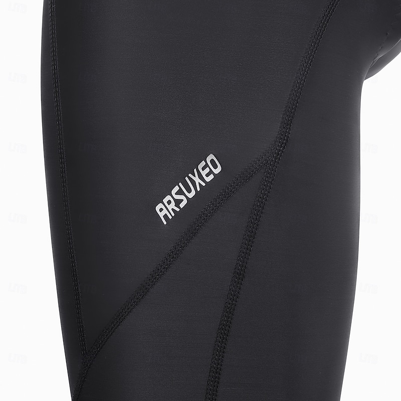 Arsuxeo Men's Solid Color Cycling Tights Cycling Pants Bike Pants Bike Tights Leggings Form Fit Mountain Bike MTB Road Bike Cycling Sports Reflective Strips Sweat wicking Comfortable Elastic Black4