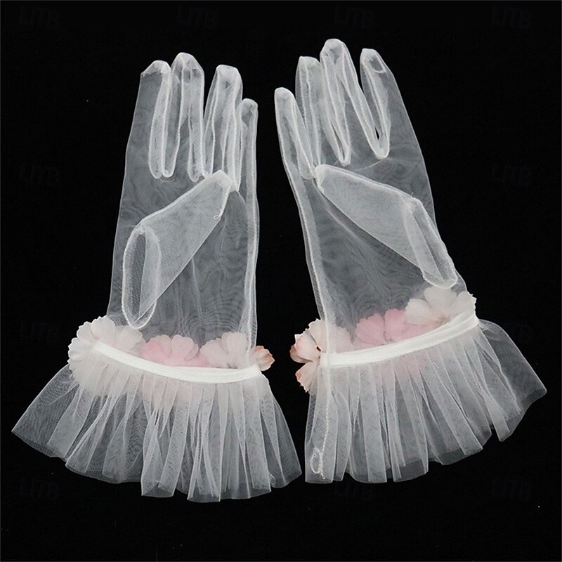 Tulle Wrist Length Glove Elegant / Party / Evening / Stylish With Floral Wedding / Party Glove2