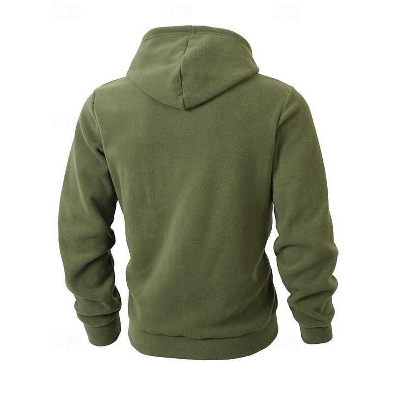 Men's Hoodie Fleece Hoodie Black Army Green Red Beige Hooded Color Block Patchwork Pocket Sports & Outdoor Daily Holiday Polyester Streetwear Basic Casual Fall Winter Clothing Apparel Hoodies2
