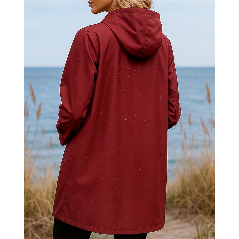 Women's Softshell Jacket Hiking Jacket Lightweight Jacket Outdoor Waterproof Hiking Outfits Hiking Clothes Autumn / Fall Top Spandex Camping / Hiking / Caving Running Solid Color Black Army Green2