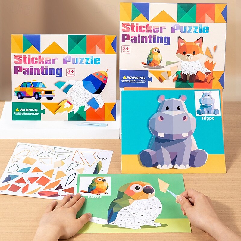 8 Colorful Scenes to Create  Paint-by-Sticker Art Designs for Kids Ages 4 and Up2