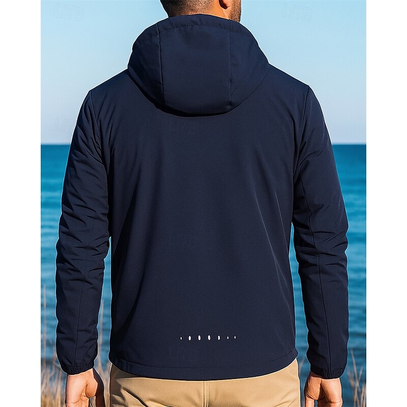 Men's Hiking Jacket Fleece Jacket Thermal Jacket Winter Outdoor Thermal Warm Top Dark Grey Black White Dark Blue2