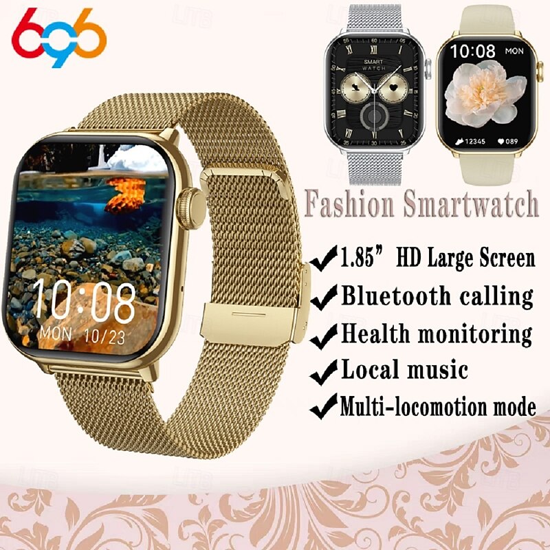 1.85 Large Screen Men Women BT Call Smart Watch 100 Sport Modes Heart Rate Sleep Health Watches Local Music Weather Smartwatch3