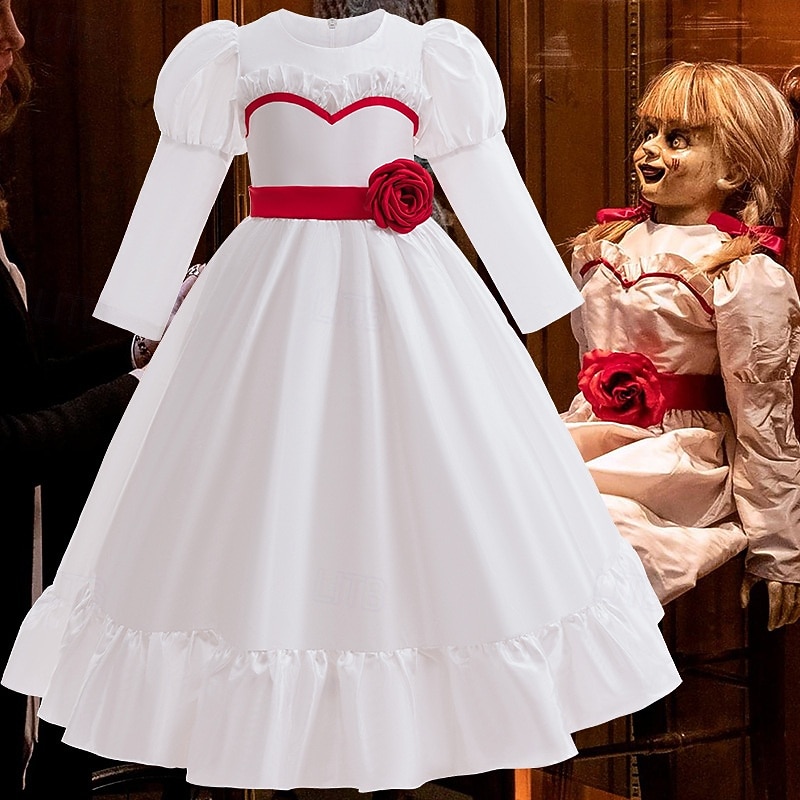 Annabelle Scary Doll Halloween Dress Fancy Costume Horror Scary Costume Kid's Girls' Halloween Carnival Performance Party Easy Halloween Costumes Dress Up - Main Image