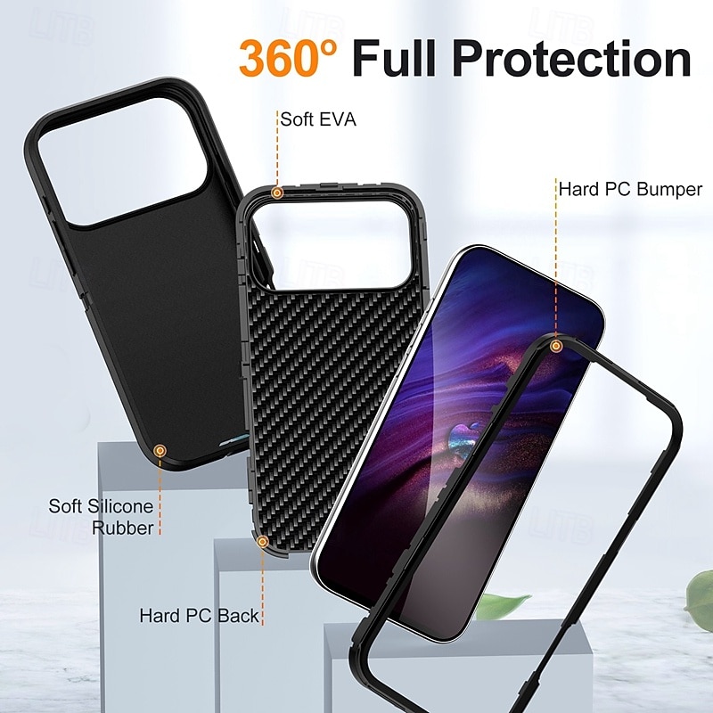 Phone Case For iPhone 17 Air 16 15 14 Pro Max Plus 16e 13 Pro Max Back Cover Shockproof Retro TPU PC3