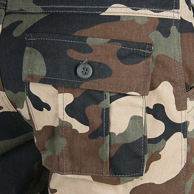 Men's Cargo Pants Trousers Hiking Pants Camo Pants Buttons Multi Pocket Camouflage Wearable Outdoor Daily Camping & Hiking Fashion Classic Camouflage khaki Black3