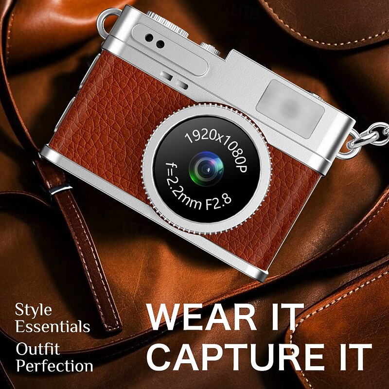 Retro HD 1080P thumb-sized camera for portable photo and video recording equipped with CCD digital camera and flash.4