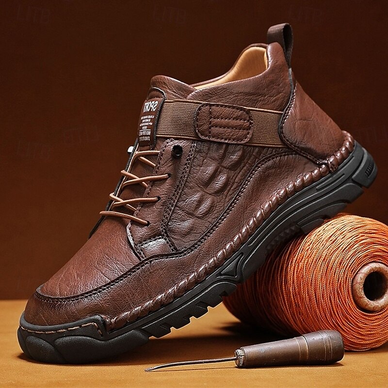 Men's Brown Lace-Up Boots with Comfortable Fit – Stylish and Practical Footwear, Ideal for Casual Wear, Outdoor Trips and Everyday Activities