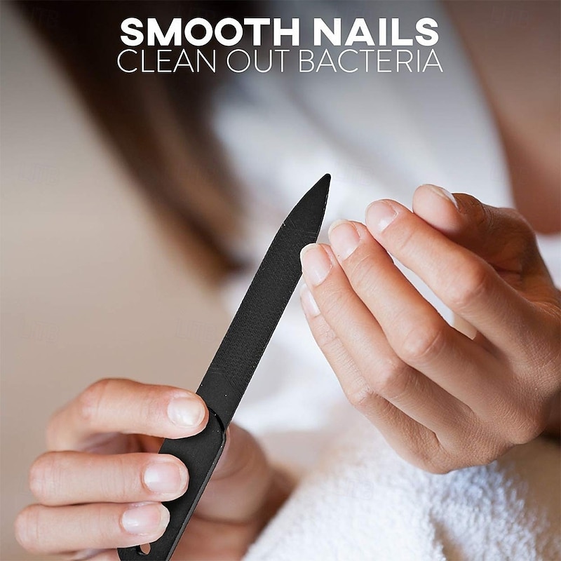 3PCS Stainless Steel Nail Clippers Set, Large Curved Fingernail & Toenail Clippers with Non-Slip Rubber Handle, Cuticle Pusher & Pedicure Tools for Nail Care3