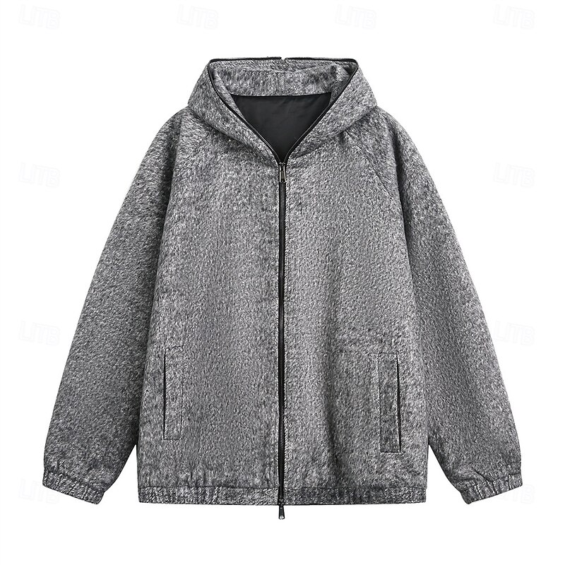 Men's Hoodie Full Zip Hoodie Khaki Dark Gray Hooded Plain Pocket Sports & Outdoor Daily Holiday Polyester Streetwear Basic Casual Spring Fall Clothing Apparel Hoodies Sweatshirts2