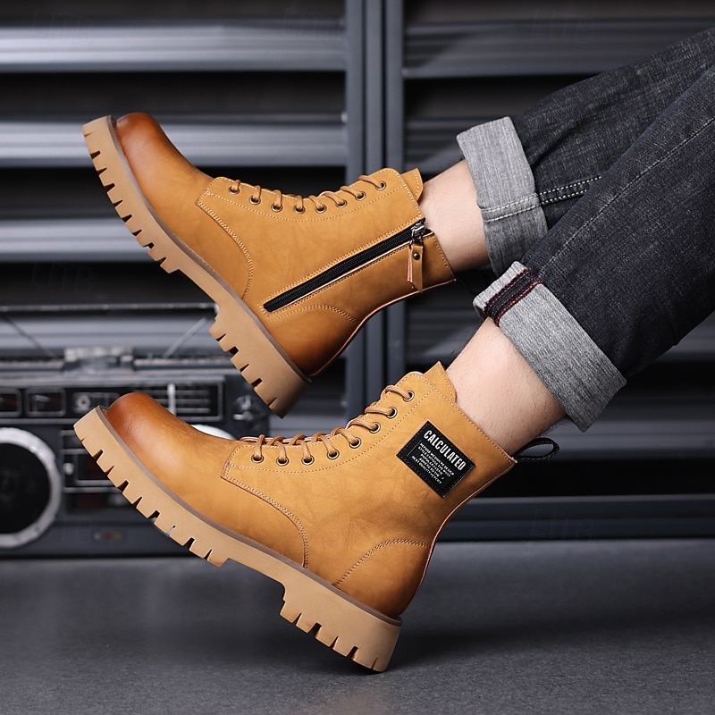 Men's Heavy-Duty Work Boots – Slip-Resistant Leather Safety Footwear with Shock-Absorbing Outsole for Construction, Landscaping and Outdoor Jobs4