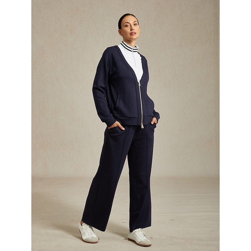 Women's Cardigan Sweater Navy Blue Long Sleeve Top Ladies Golf Attire Clothes Outfits Wear Apparel2