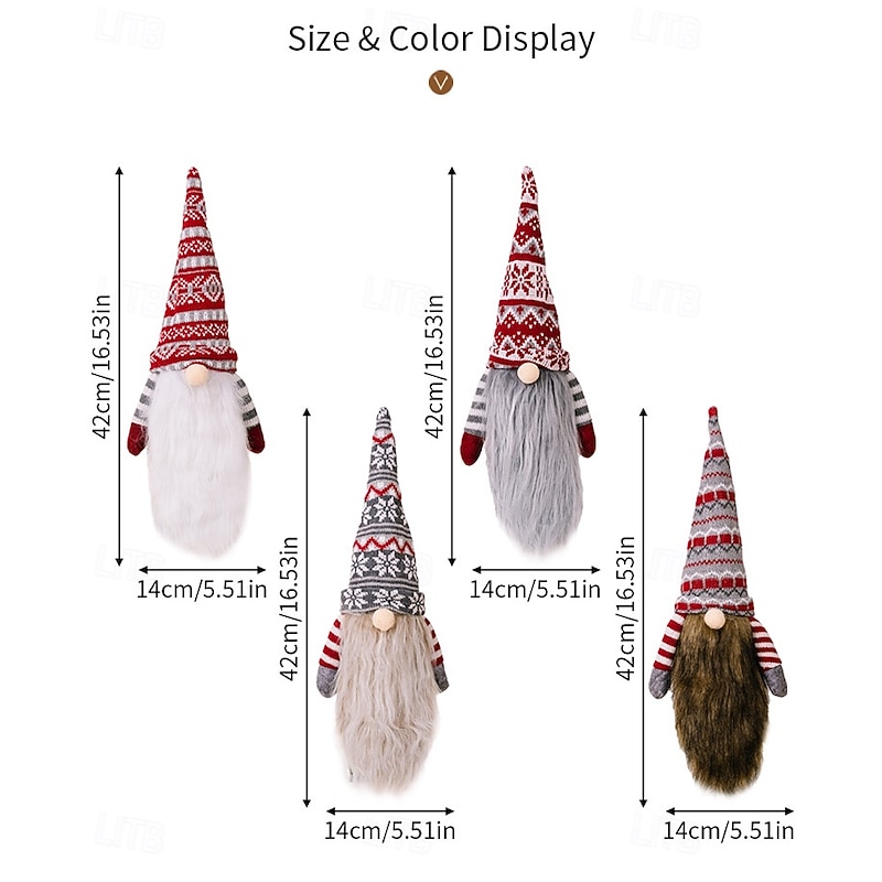 2 Pack Christmas Gnome Wine Bottle Covers, Doll and Long Beard Wine Bags, Holiday Red Wine and Champagne Decorations, Xmas Table Accessories, Reusable Gift Wrapping, Party Supplies3