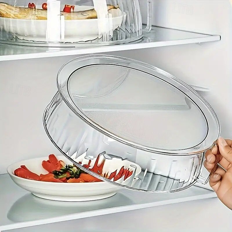 Microwave Splatter Cover with Handle – Heat Resistant Food Grade Plastic Lid for Reheating, Baking, and Outdoor Cooking - Main Image