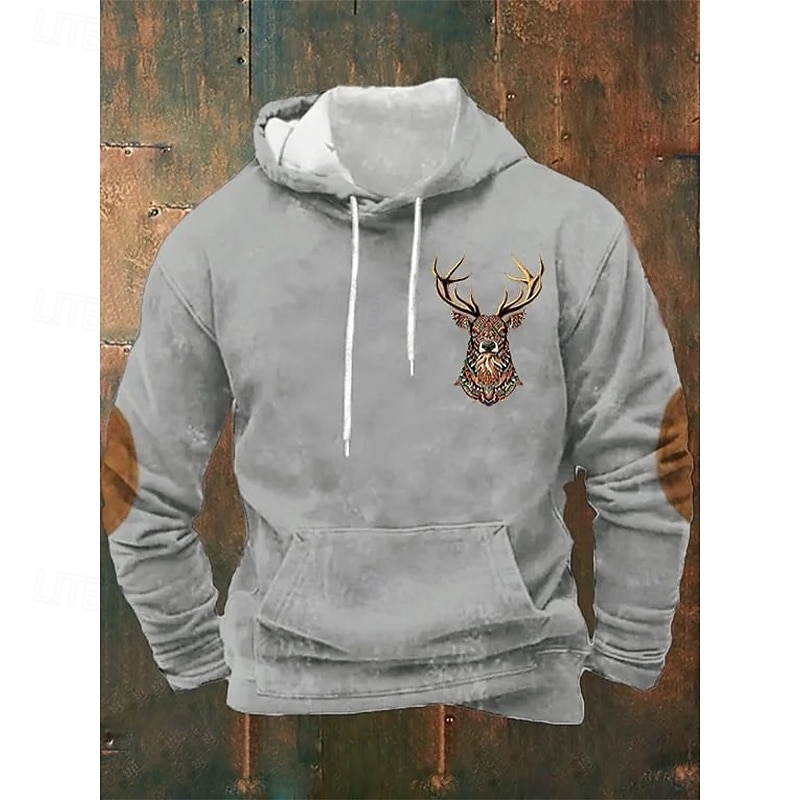 Men's Hoodie Fleece Hoodie Fleece lined Hoodie Hunting Hoodie Black Blue Khaki Gray Hooded Plain Patchwork Color Block Sports & Outdoor Casual Daily Streetwear Cool Sportswear Fall Winter Clothing4