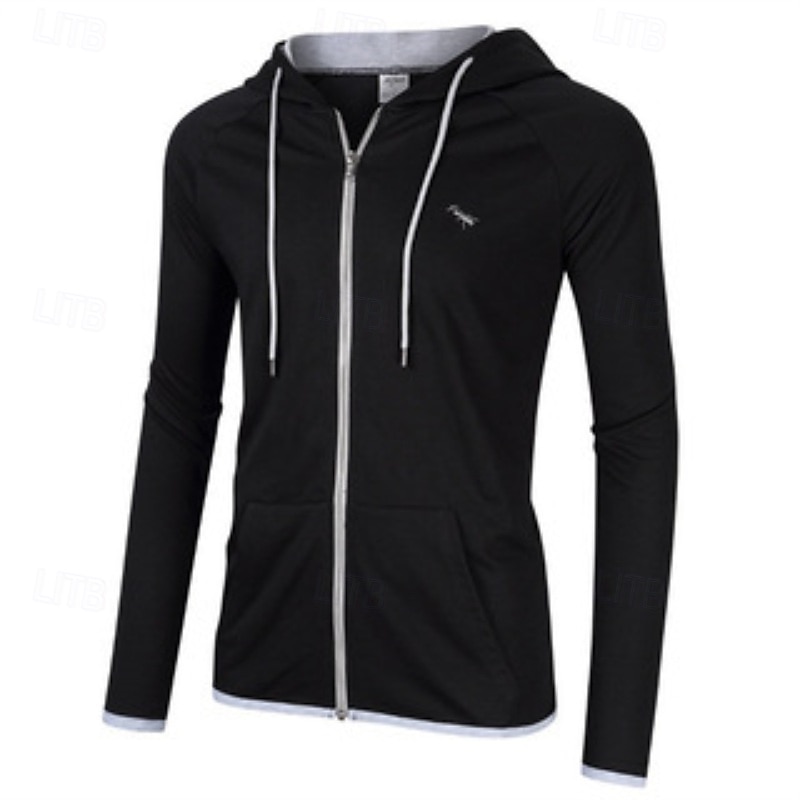 Men's Hoodie Full Zip Hoodie Black Red Gray Hooded Plain Patchwork Color Block Sports & Outdoor Casual Daily Streetwear Cool Sportswear Spring &  Fall Clothing Apparel Hoodies Sweatshirts3