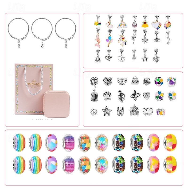 Charm Bracelet Making Kit,Christmas Girls Toy That Inspires Creativity and Imagination, Crafts for Girls Ages 8-12 with Jewelry Making Kit Perfect Gifts for 6 7 8 9 10 Girl Self-Expression!2