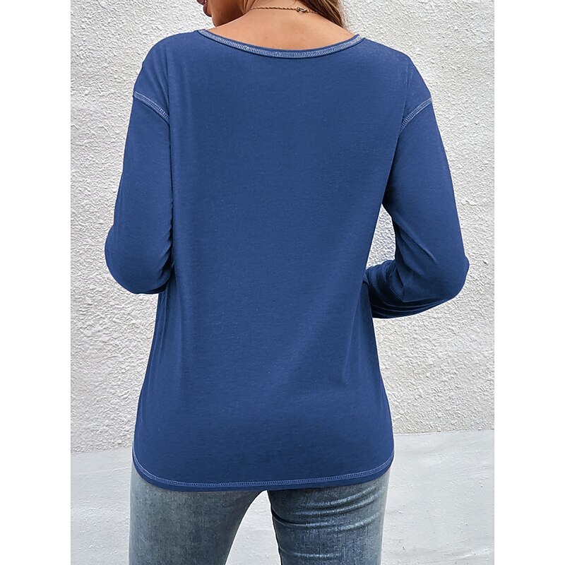 Women's Blouse Solid Color Stylish Casual Long Sleeve Crew Neck Regular Tops Daily Ruched Black Blue Khaki Gray Light Blue Spring Fall Winter2