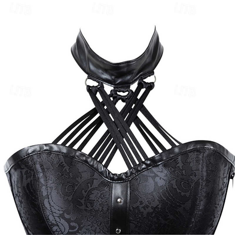 Women's Corset Shapewear Waist Cincher Shapewear Sexy Corset Fashion Sexy Floral Backless Vacation Party Street Sleeveless Corset Black Wine Gray Spring Fall Tailored Fit4