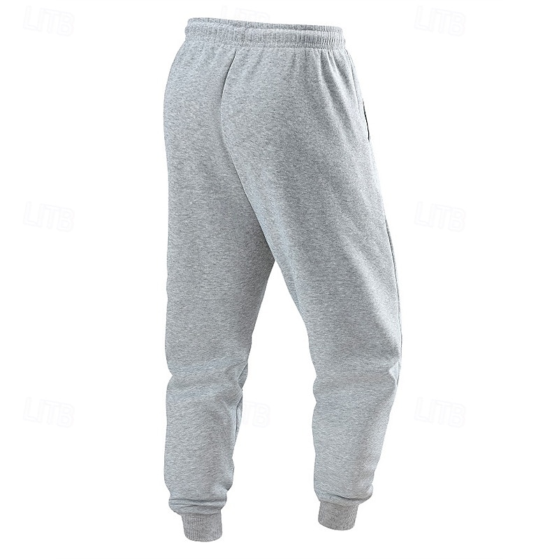 Men's Sweatpants Joggers Trousers Drawstring Pocket Elastic Waist Plain Comfort Sports Outdoor Daily Fashion Casual Black Light Grey Micro-elastic3