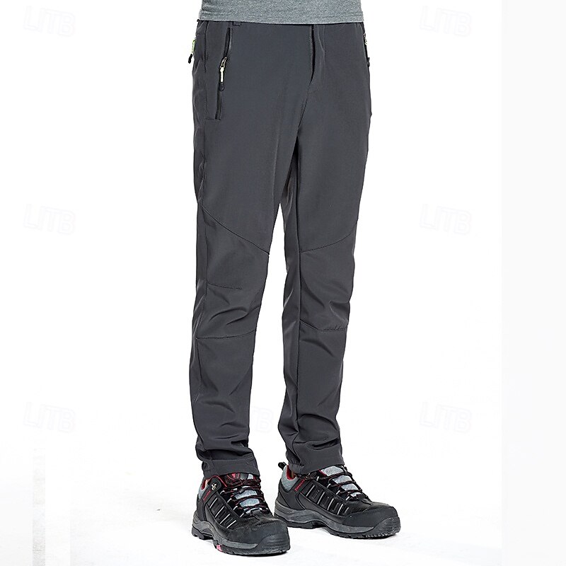 Men's Hiking Pants Trousers Waterproof pants Softshell Pants Winter Outdoor Regular Fit Thermal Warm Windproof Bottoms Zipper Pocket Black Army Green Camping / Hiking Running S M L XL XXL3