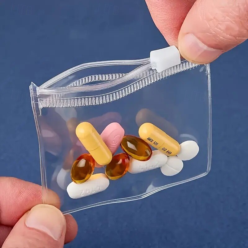 24 Piece Mini Zipper Pouch and Sticker Bag Set Practical Storage Bags for Jewelry Pills Bait Travel Accessories and Small Item Organization2