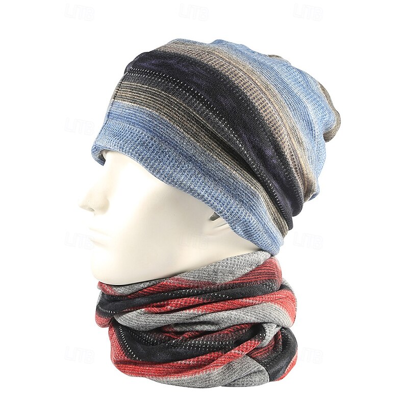 Men's Multifunctional Beanie Hat and Neck Warmer, Soft Knit Winter Scarf Cap for Outdoor Sports, Travel and Casual Wear3