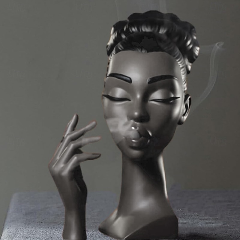 Head Incense Burner Black Woman, Black Lady Head Scents Burner Black Women Head, Head Incense Burner Black Woman,Headscents Incense Holder for Various Environments