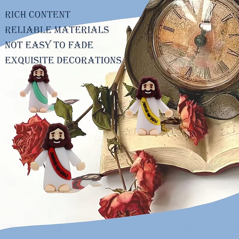 50/100pcs Little Jesus Figures, Mini Jesus Figurines in Bulk, Christmas Stocking Stuffers Gift Multicolor Tiny Jesus Figures, Miniature Figurines to Hide4