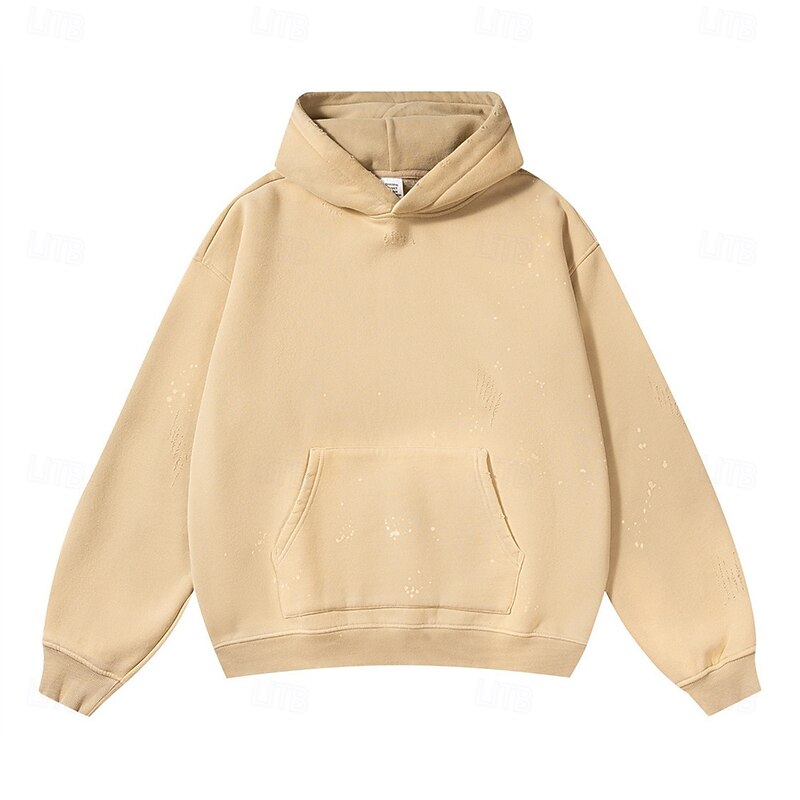 Men's Hoodie Apricot Black Gray Hooded Print Pocket Sports & Outdoor Daily Holiday Polyester Streetwear Basic Casual Spring Fall Clothing Apparel Hoodies Sweatshirts4