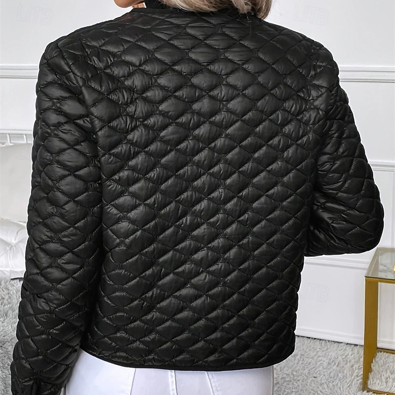 Women's Puffer Jacket Quilted Jacket Casual Jacket Waterproof Comfortable Buttons Casual Plain Vacation Street Casual Daily Wear Single Breasted Long Collarless Regular Fit Sleeveless Outerwear Black4
