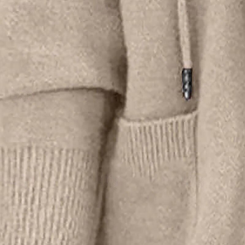 Women's Sweater Cardigan Streetwear Casual Solid Color Hooded Zipper Knitted Hooded Long Sleeve Regular Tops Knit Daily Holiday Going out Apricot Fall Winter2