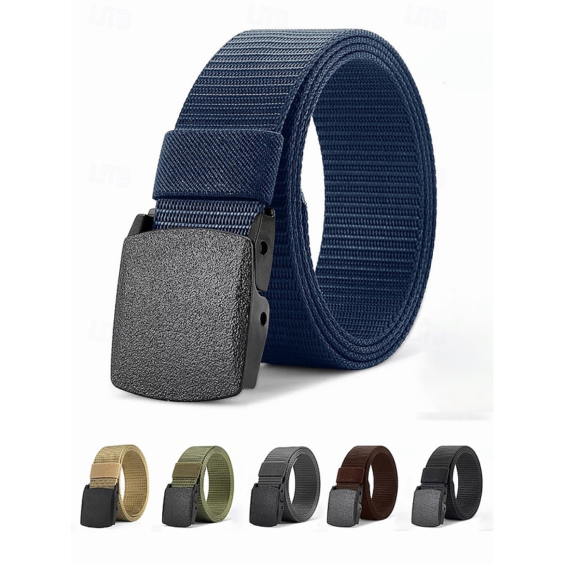 Men's Nylon Tactical Belt – Adjustable Lightweight Military Style Webbing Belt with Durable Buckle for Outdoor, Work and Casual Wear