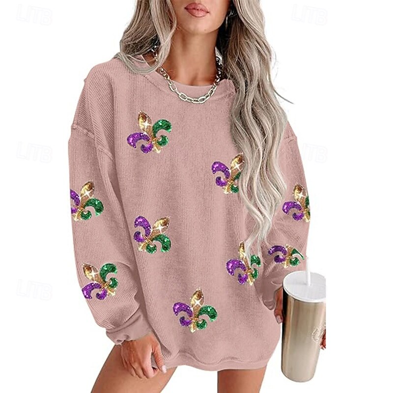 Women's Pullover Sweatshirt Lounge Top Long Sleeve Top Athleisure Graphic Fashion Gym Running Fitness Sportswear Activewear Dark Grey Black Pink2