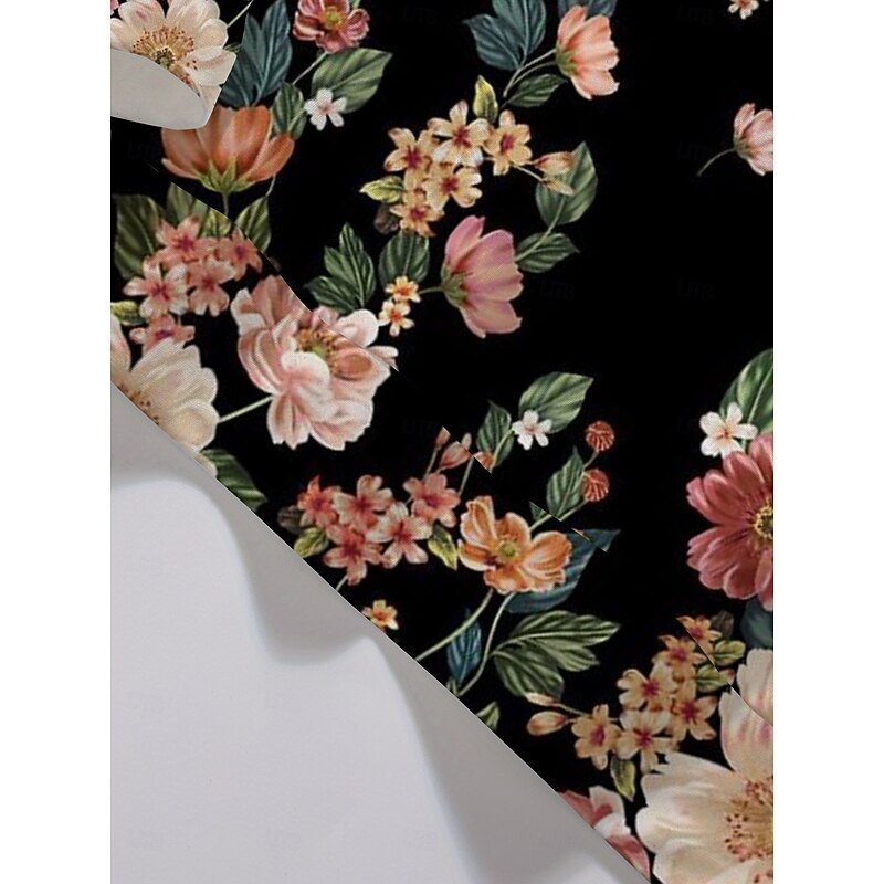 Women's Pullover Sweatshirt Hoodies Floral Graphic Classic Casual Print Long Sleeve Crew Neck Round Neck Regular Tops Casual Holiday Print Black Fall Winter3