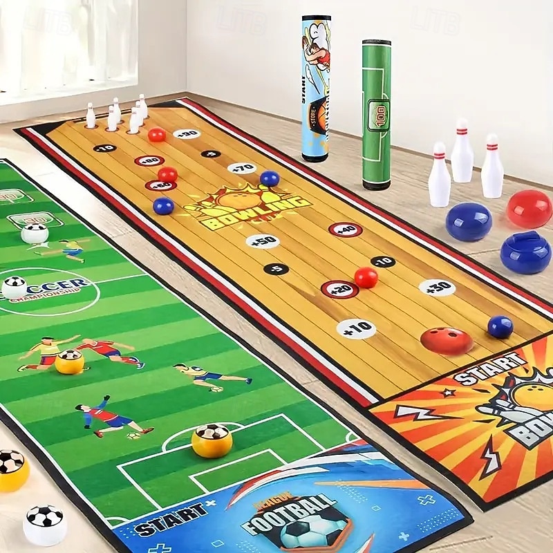 1 Set 3-in-1 Multi-Sport Battle Board Game - Football Bowling & Curling  Desktop Interactive Battle Game for Family Nights & Party Games - Ideal Tabletop for Christmas Birthday & Halloween Gifts2