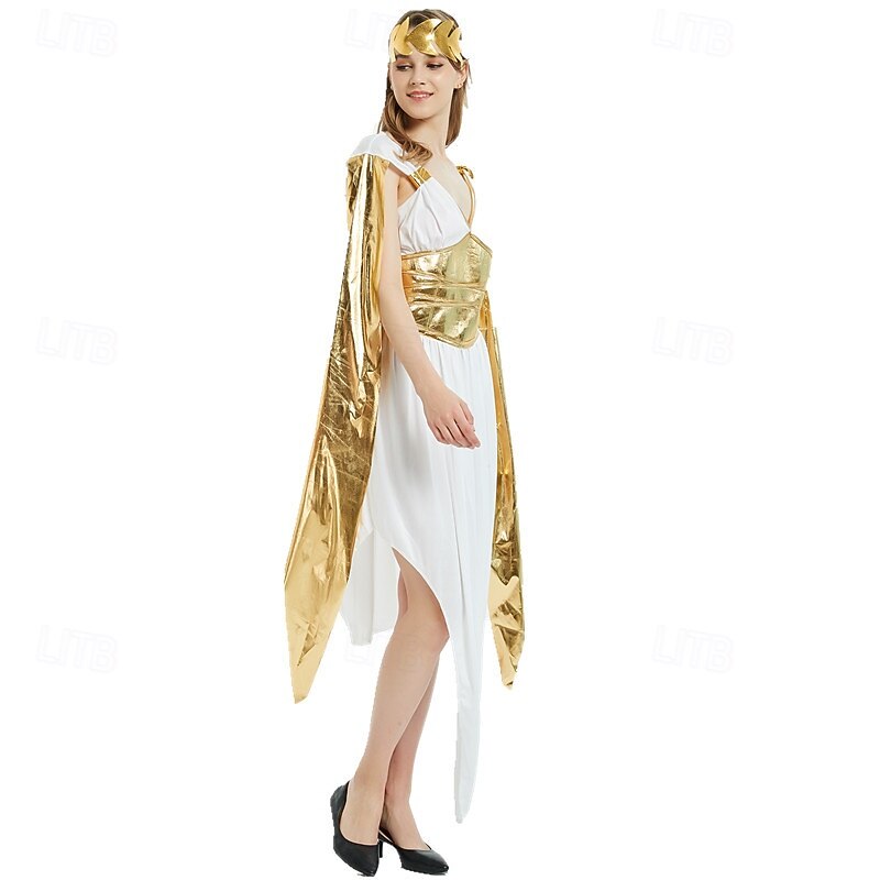 Ancient Greek Roman Fancy Costume Toga Dress Goddess Fancy Dress Women's Fantasy Halloween Carnival Performance Party Adults Dress Headband2