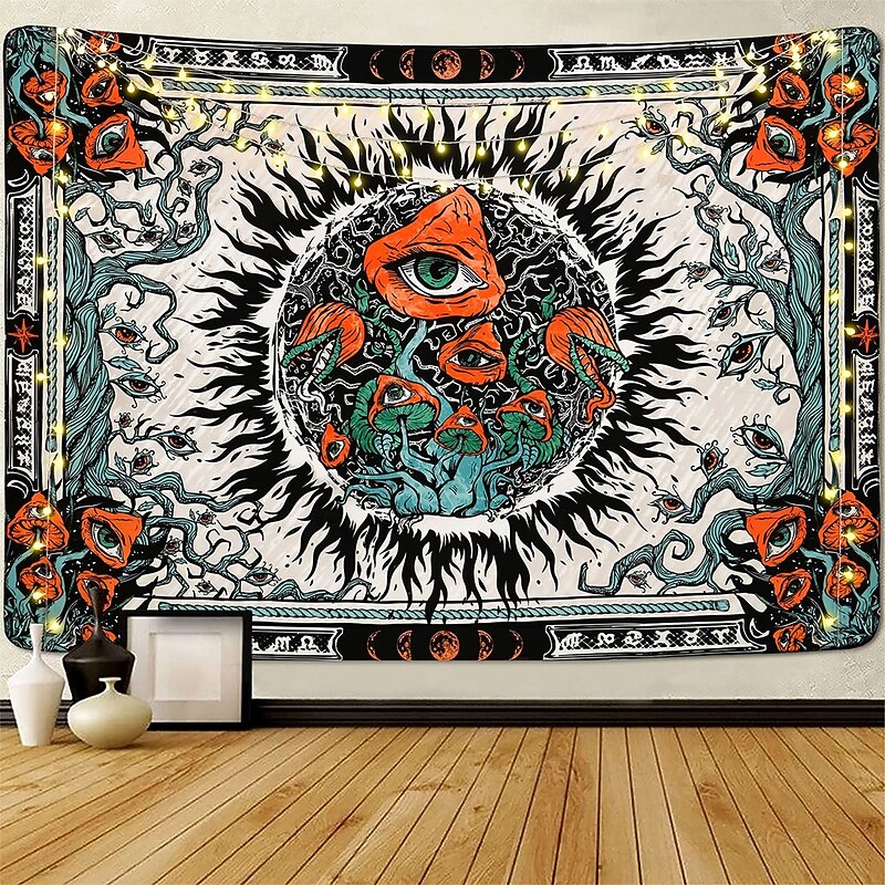Tapestry Banners Blanket Mushroom Hippie 3D Psychedelic Bedroom Living Room Dorm Teens Room College Dorm Wall Porch Home Decor