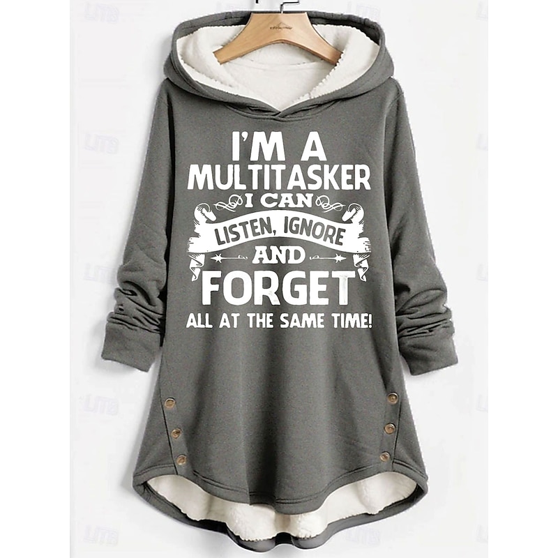 Women's Pullover Hoodie Sweatshirt Graphic Letter Casual Comfrt Long Sleeve Hooded Long Tops Street Dailywear Casual Print Dark Pink Blue Gray Fall Winter3