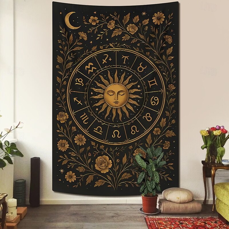 Tapestry Blanket Wall Hangings Moon Sun Spiritual Boho Mystic Bedroom Living Room Dorm Home Decor3
