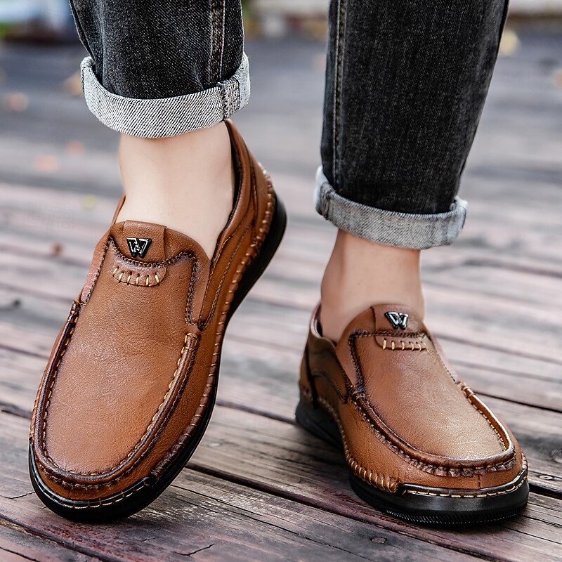 Men's Brown Slip-On Loafers with Sleek Design, Versatile and Easy-to-Wear for Business Casual, Office and Relaxed Outfits4