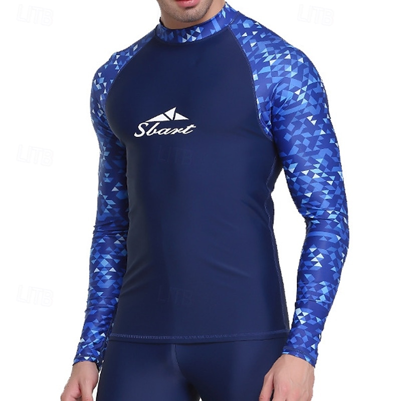 Men's Swim Top Dive Skin Shirt UPF50+ Long Sleeve Swimwear Swimming Diving Surfing Snorkeling Patchwork Summer Spring Autumn3