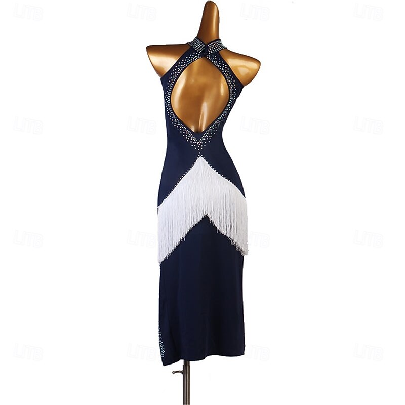Women's Navy Blue DanceWear Dance Dress Performance Wear2