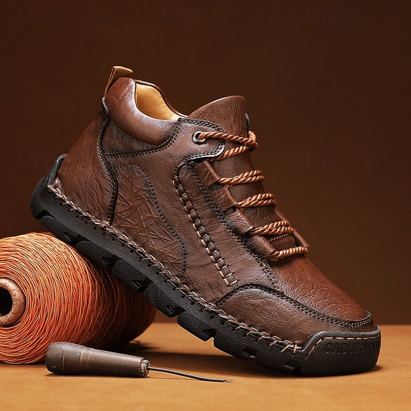 Men's Brown Hiking Boots with Durable Sole – Versatile Casual Shoes for Outdoor Activities, Walking, and Weekend Adventures2