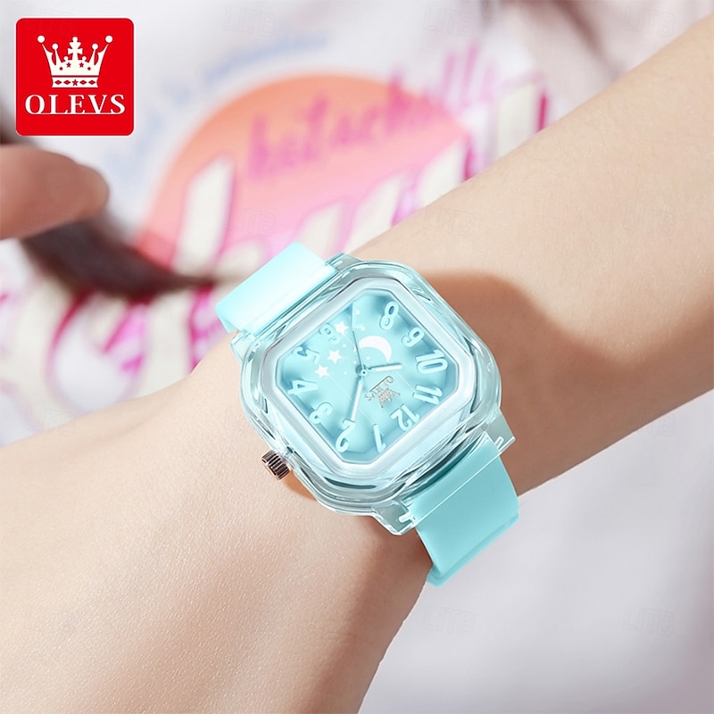 OLEVS Women Quartz Watch Luxury Large Dial Fashion Business Luminous Waterproof Decoration Silicone Watch3