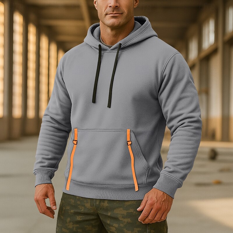 Men's Hoodie Fleece Hoodie Tactical Hoodie Black Navy Blue Camel Khaki Light Grey Hooded Plain Pocket Sports & Outdoor Casual Daily Streetwear Cool Sportswear Spring &  Fall Clothing Apparel Hoodies3