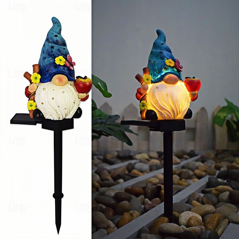 Led Solar Outdoor Lawn Light Resin Floor Plug Cartoon Animal Decoration Garden Courtyard Landscape Light  1PC4
